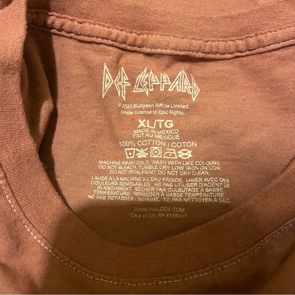 Def Leppard salmon colored leopard print graphic t-shirt unisex - Picture 6 of 6